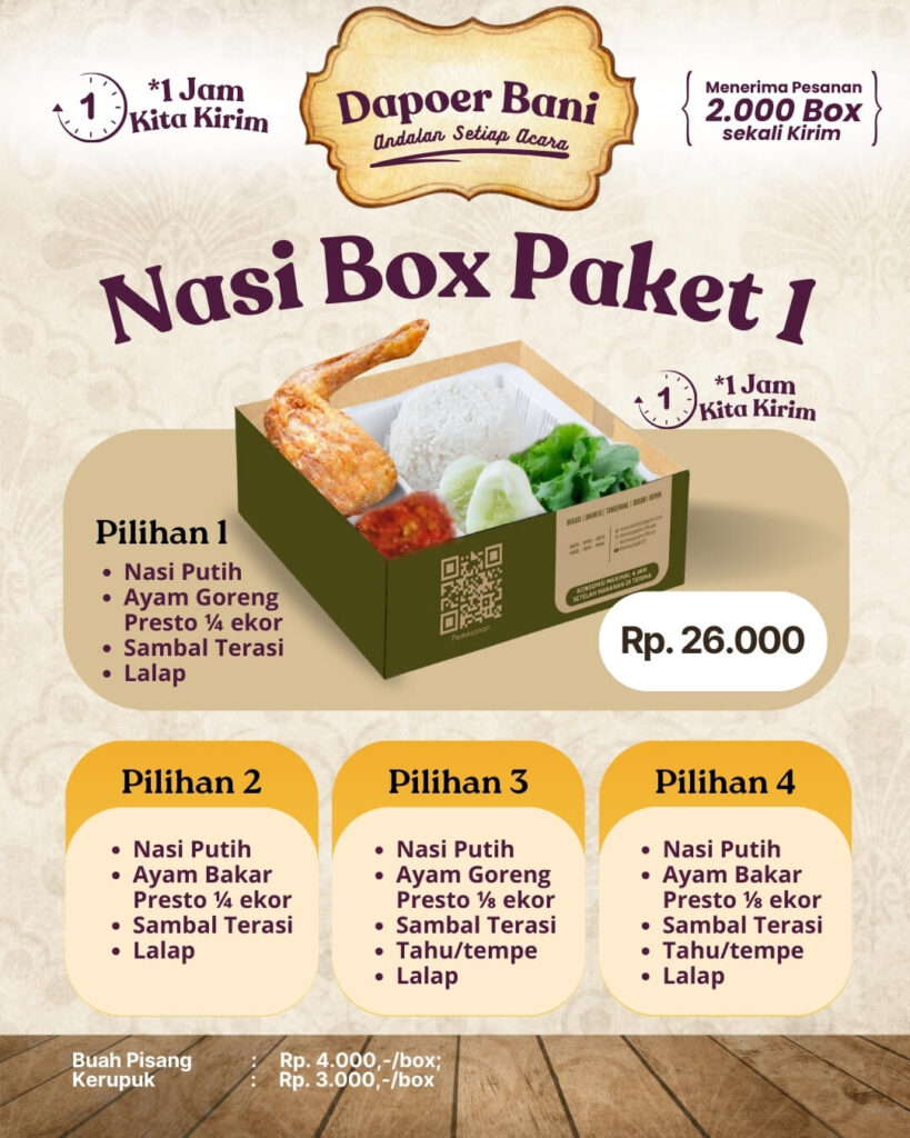 Pricelist Nasi Box Paket 1