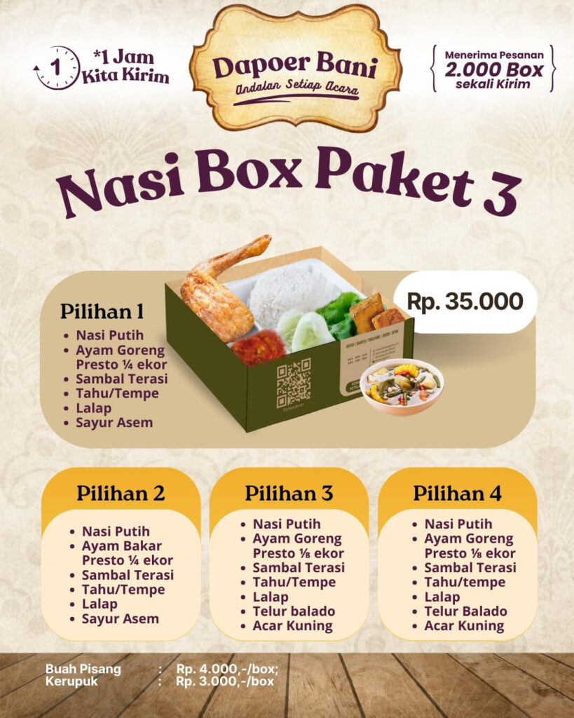 Pricelist Nasi Box Paket 3