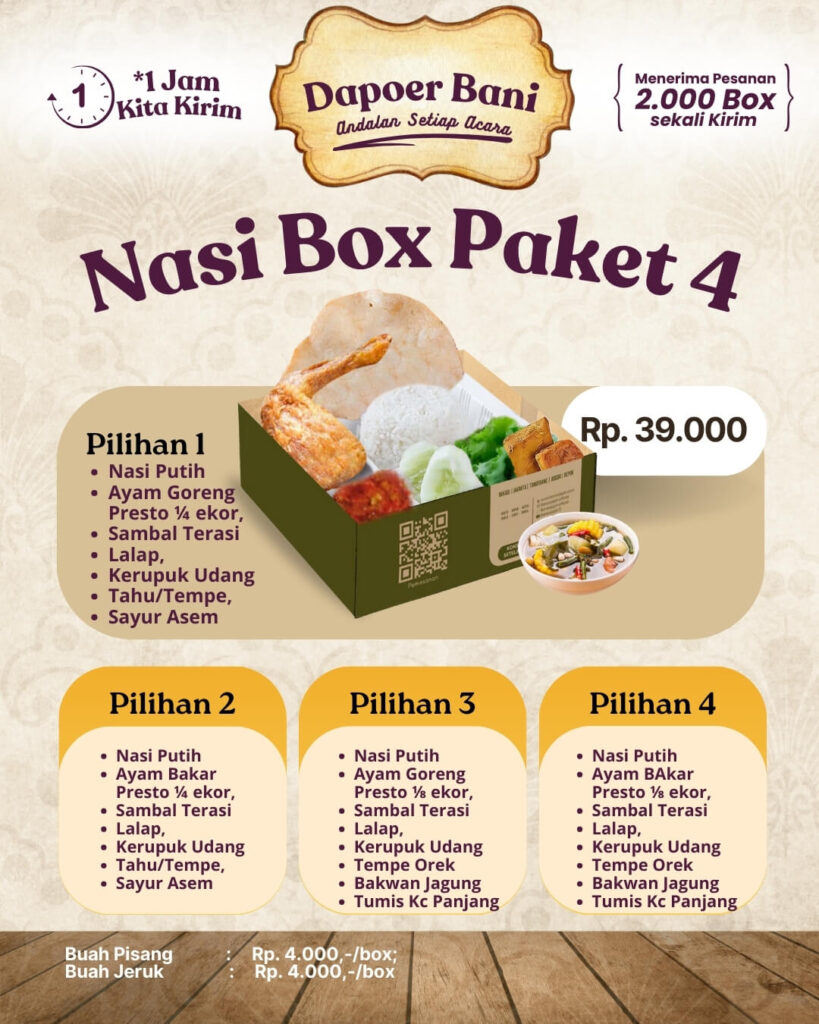 Pricelist Nasi Box Paket 4