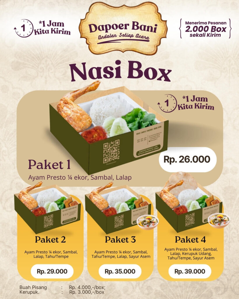 Pricelist Nasi Box