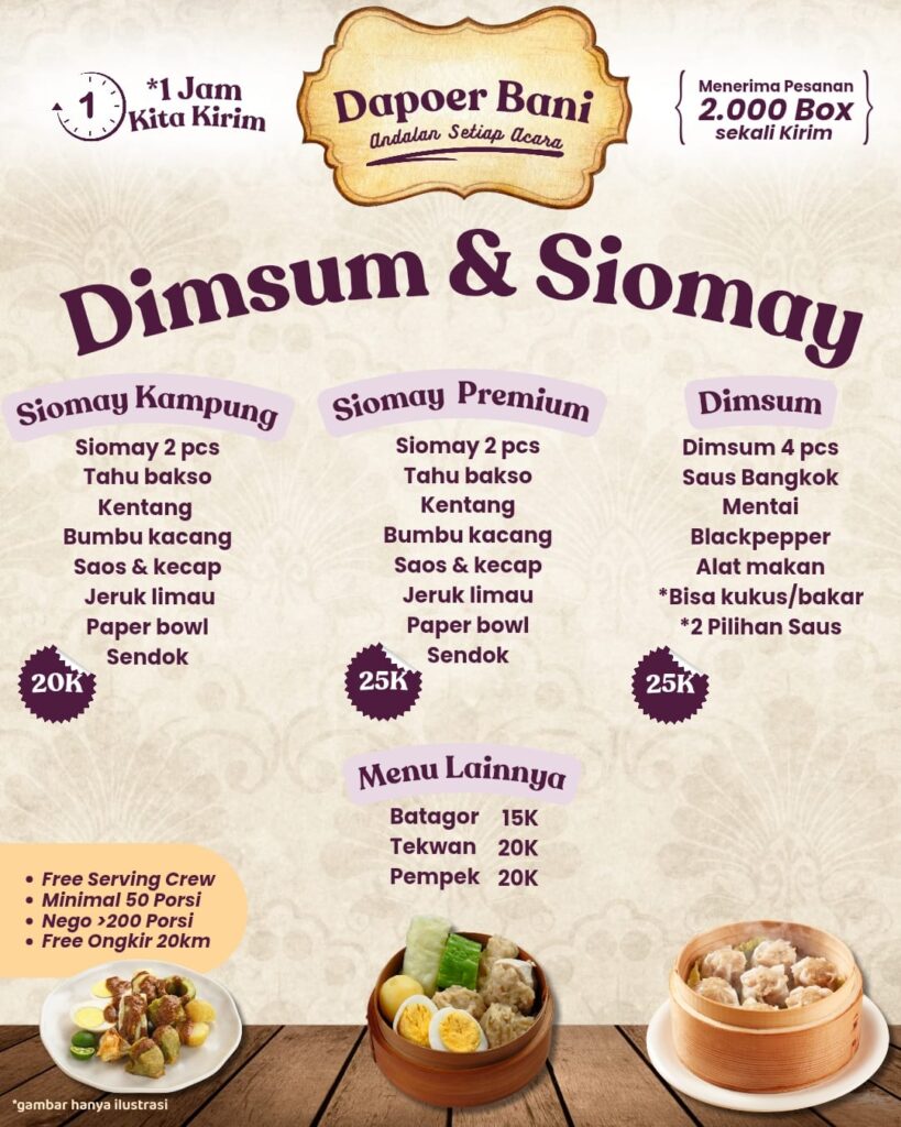 Pricelist Dimsum & Siomay