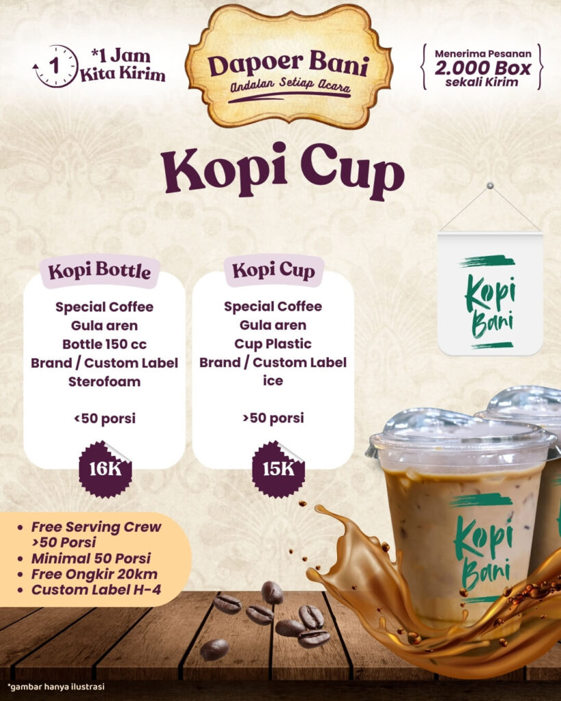 Pricelist Kopi Cup